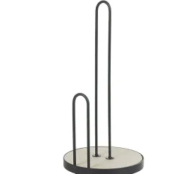 Porte essuie-tout métal bambou beige noir