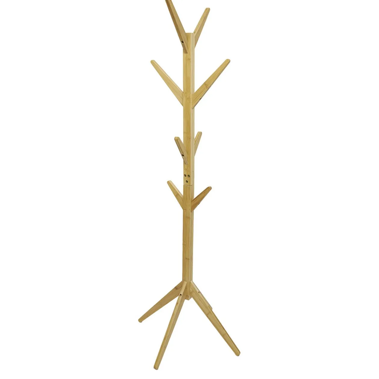 Porte manteau bambou 8 crochets 4 pieds 60x60xH167cm
