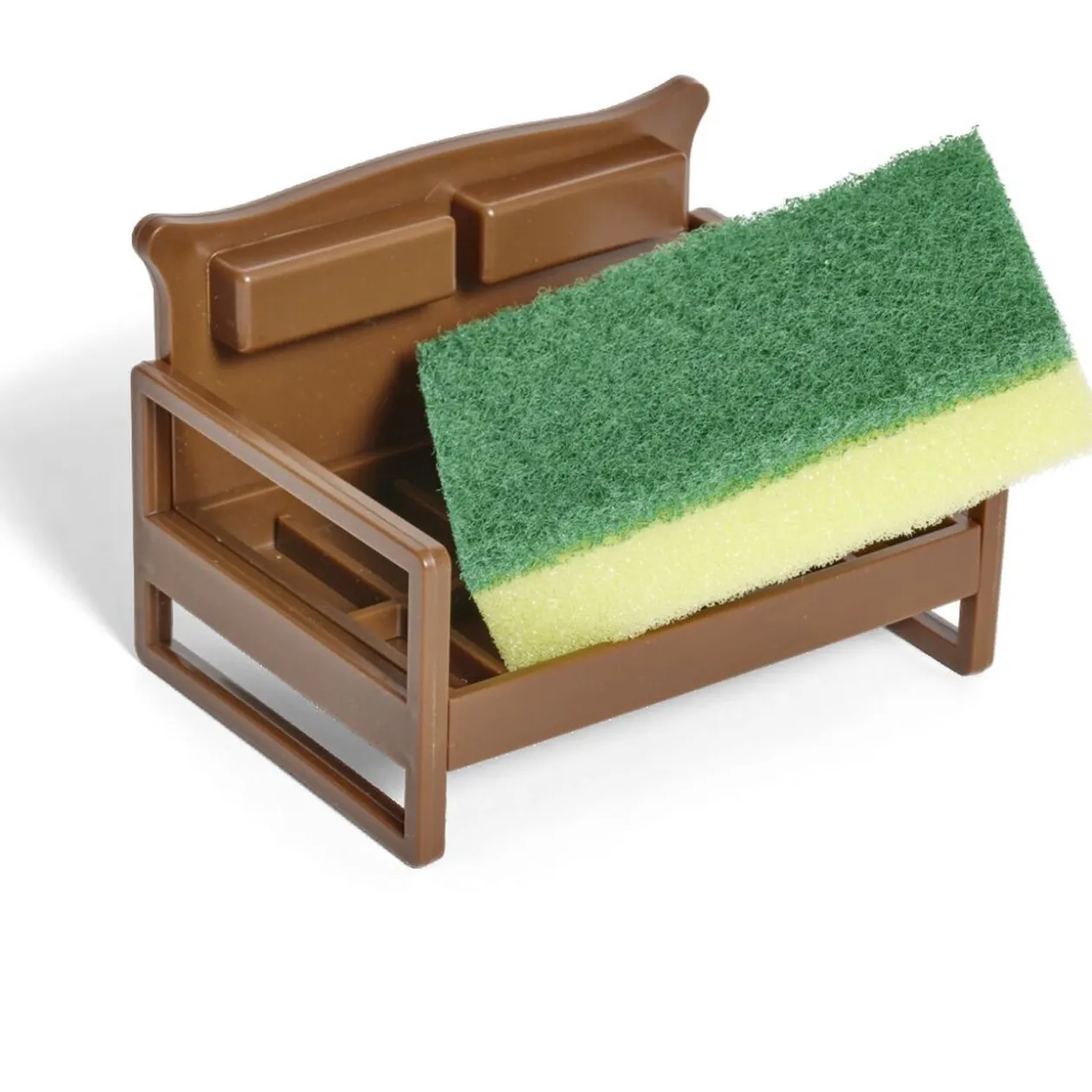 Porte éponge forme canapé bleu ou marron