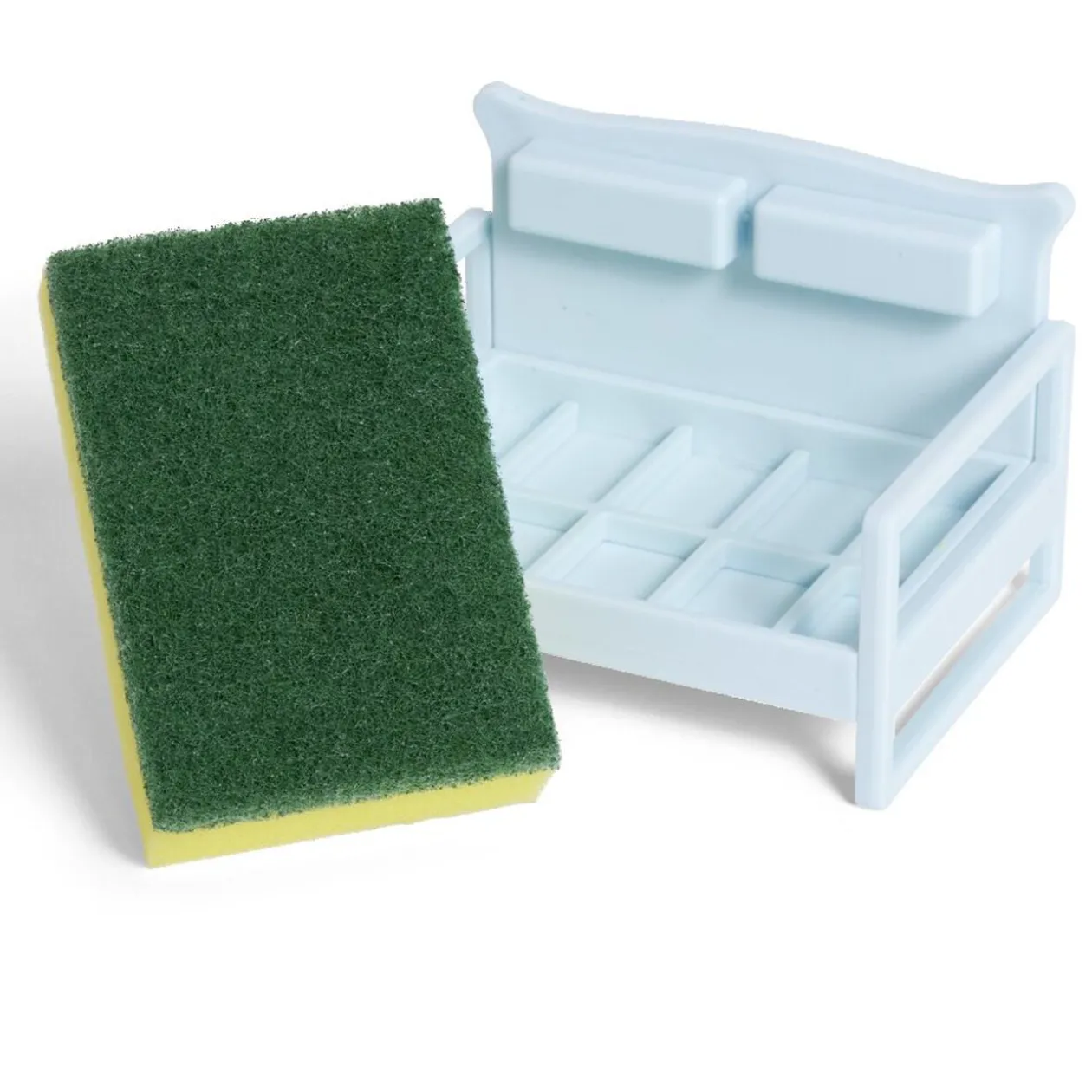 Porte éponge forme canapé bleu ou marron