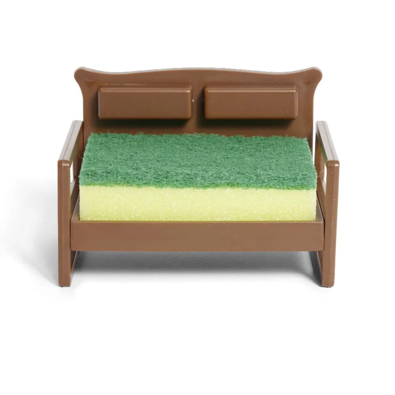 Porte éponge forme canapé bleu ou marron