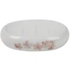 Porte savon blanc design fleur cerisier rose