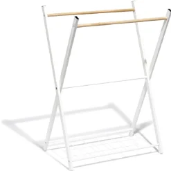 Porte serviettes blanc et naturel