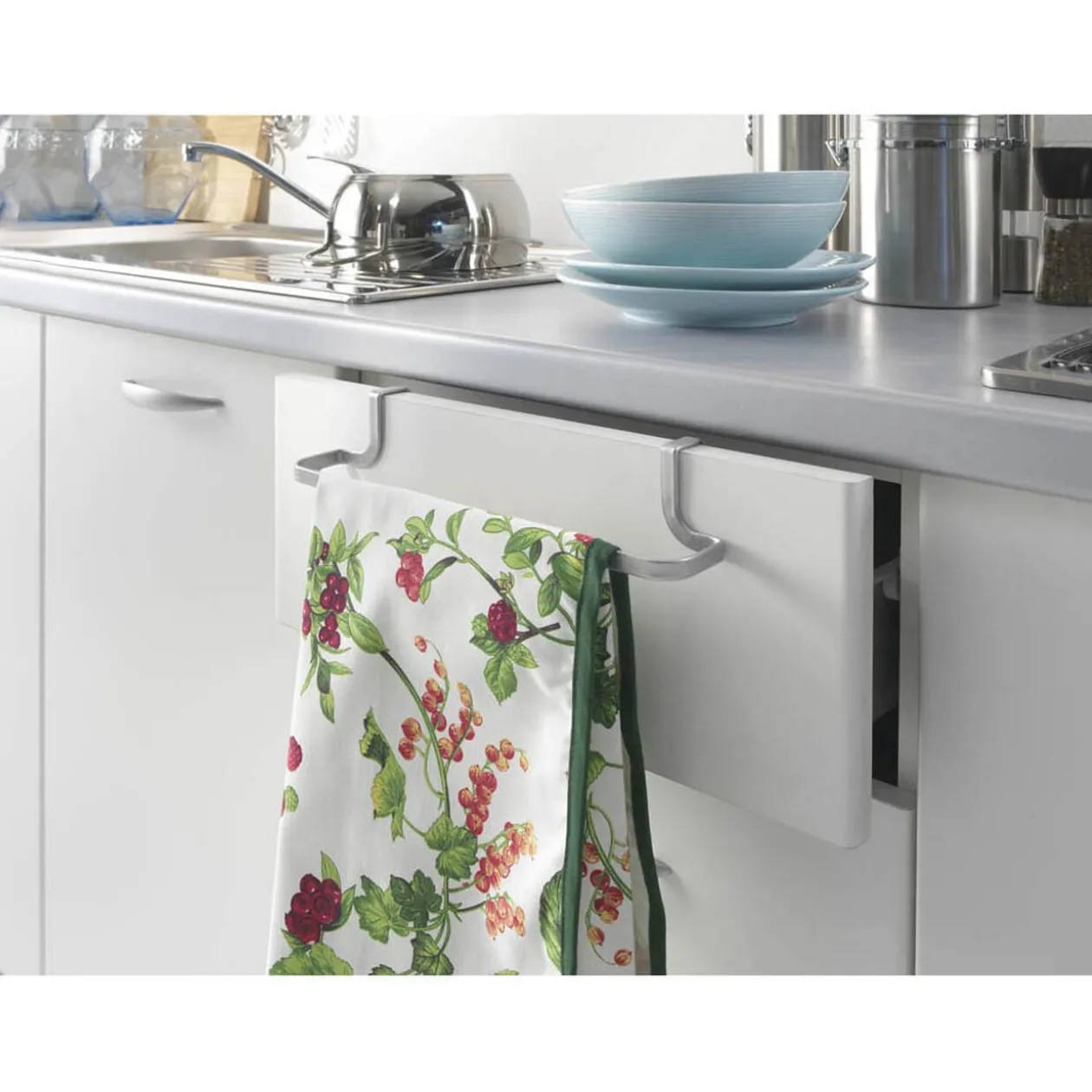 Porte torchon Metaltex à fixer sur porte de meuble