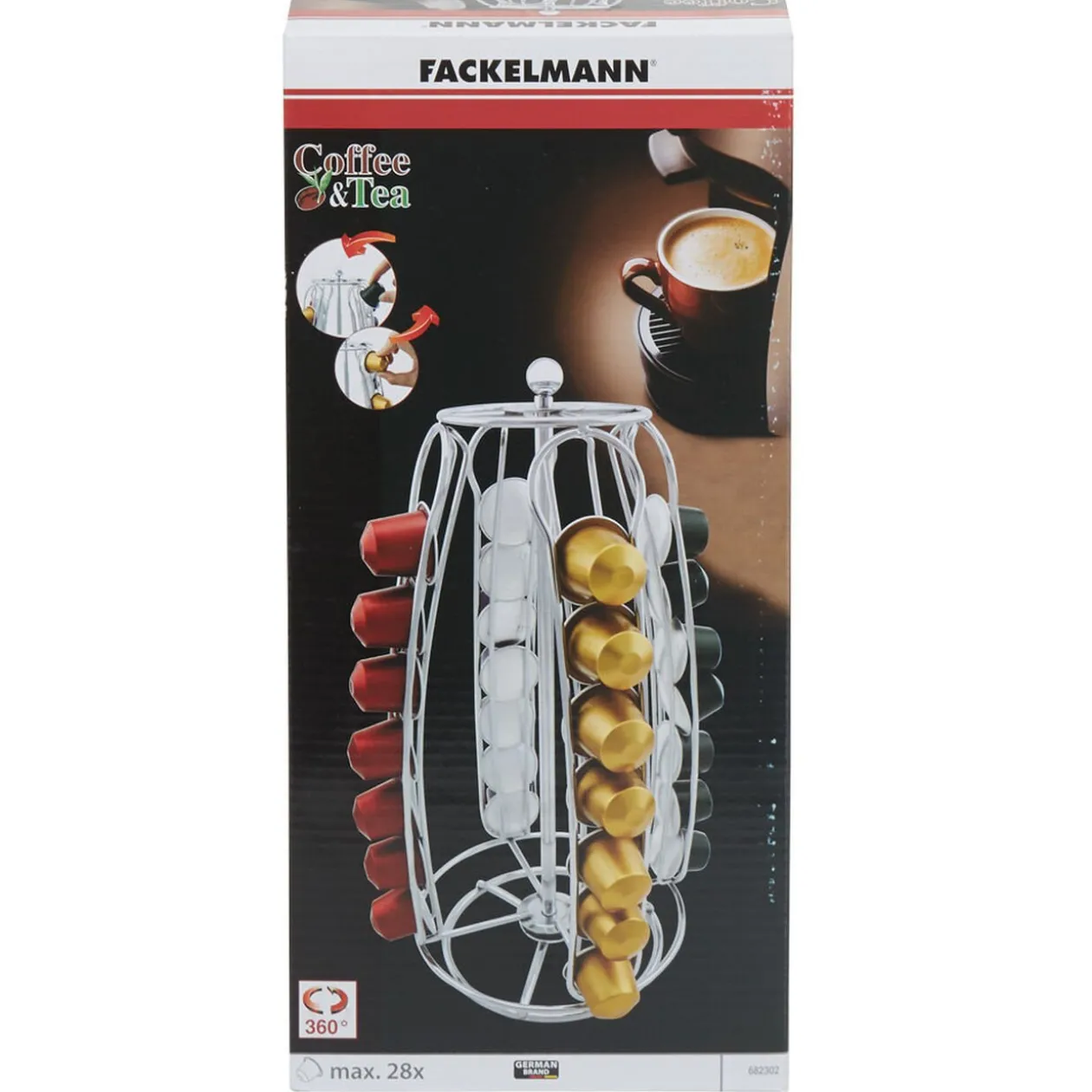 Porte-capsules à café rotatif 360°