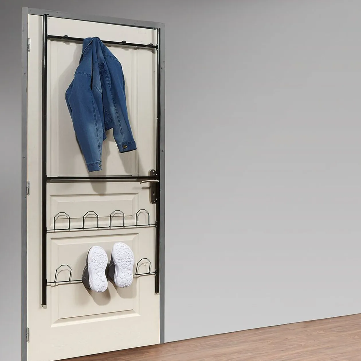 Porte-manteaux range chaussures de porte noir