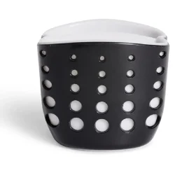 Porte-éponge en plastique noir - 9,5x9,5xH8,3cm