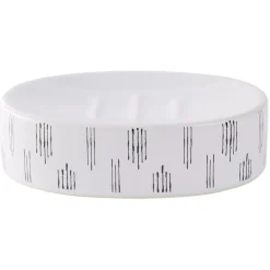 Porte-savon céramique motif blanc et noir 13x8,5xH3cm