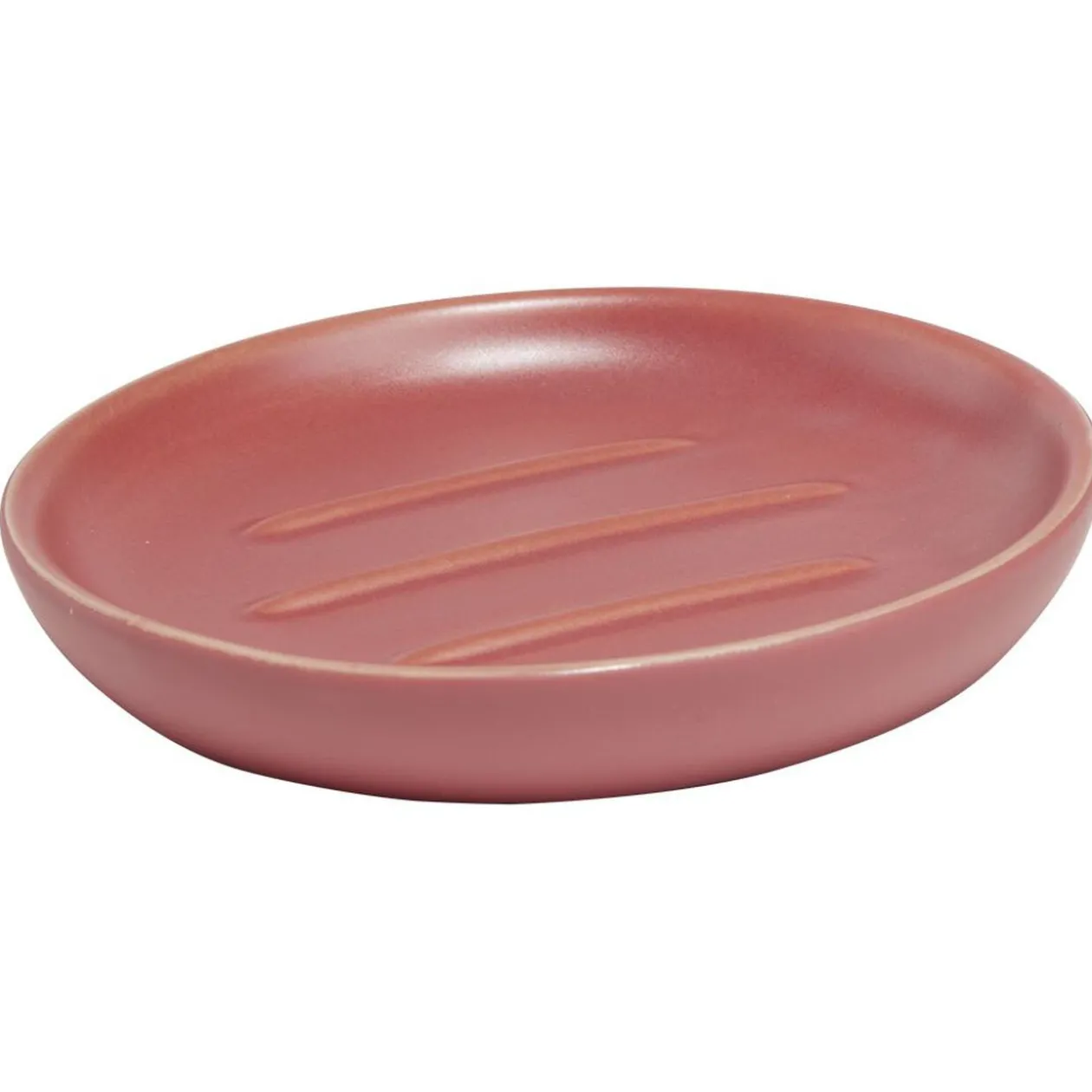 Porte-savon céramique rouge Ø10xH2cm