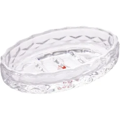 Porte-savon en verre effet cristallin transparent 12x8xH2,5cm
