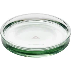 Porte-savon en verre transparent vert Ø8xH1,8cm