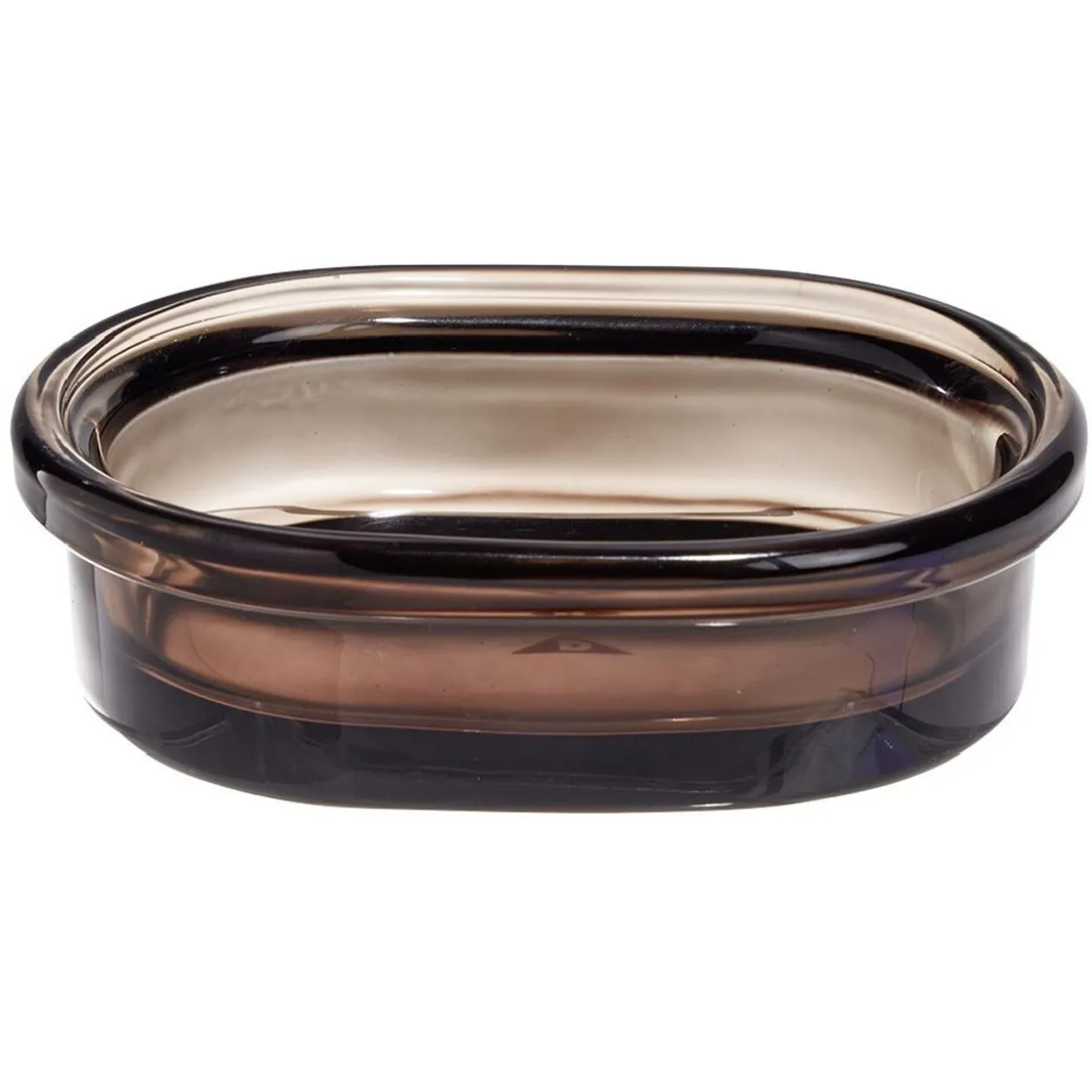 Porte-savon en verre transparent ambre brun 13,3x9,8xH3,8cm