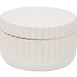 Porte-savon plastique rose effet rainuré Ø7,5xH9,5cm