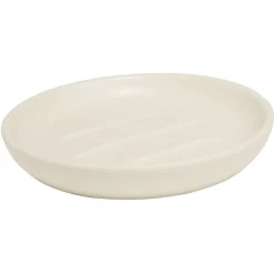 Porte-savon rond céramique beige Ø10xH2cm