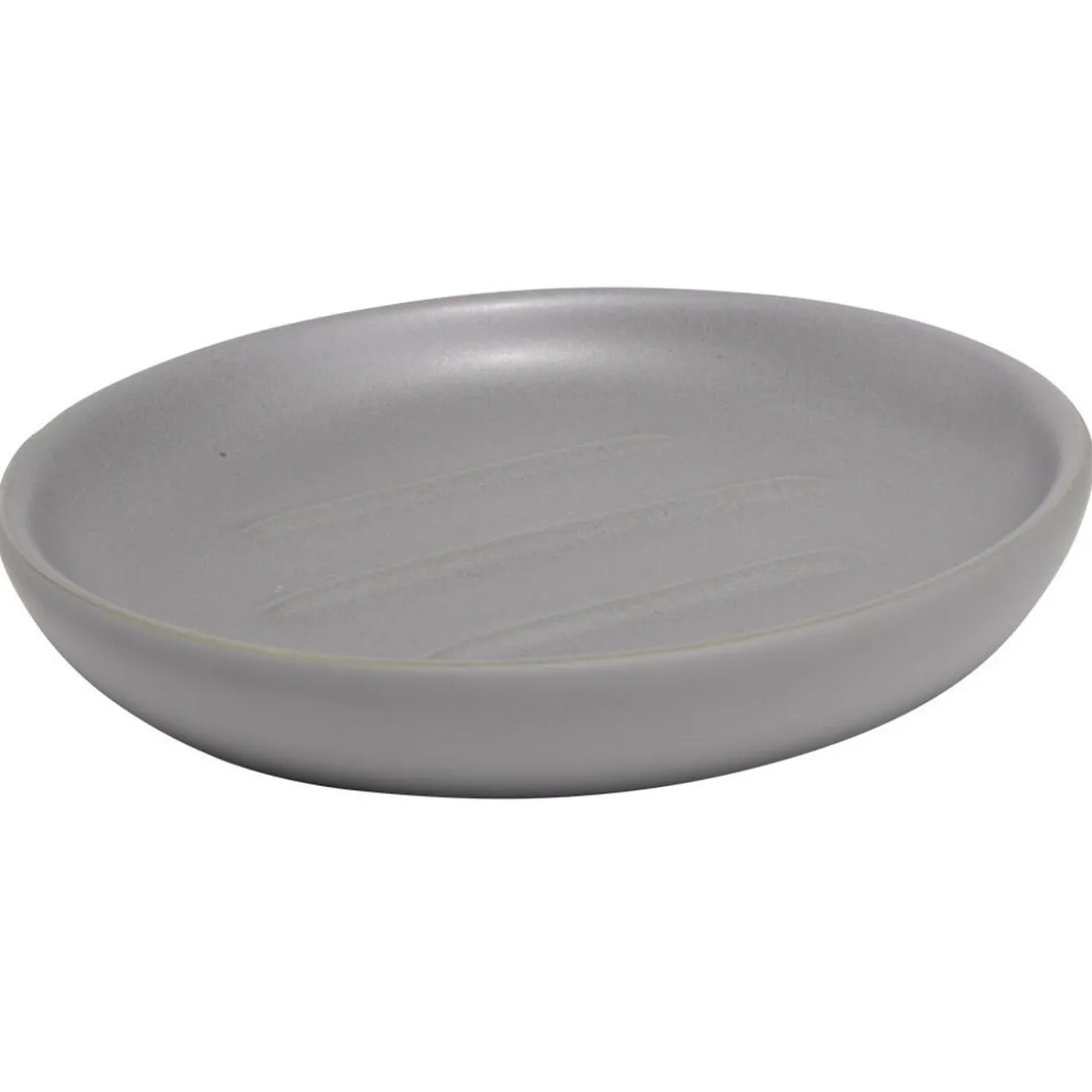 Porte-savon rond céramique gris Ø10xH2cm
