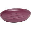 Porte-savon rond céramique violet Ø10xH2cm