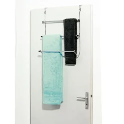 Porte-serviettes de porte acier gris