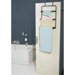 Porte-serviettes de porte acier noir