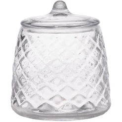 Pot à coton verre transparent Ø10xH12cm