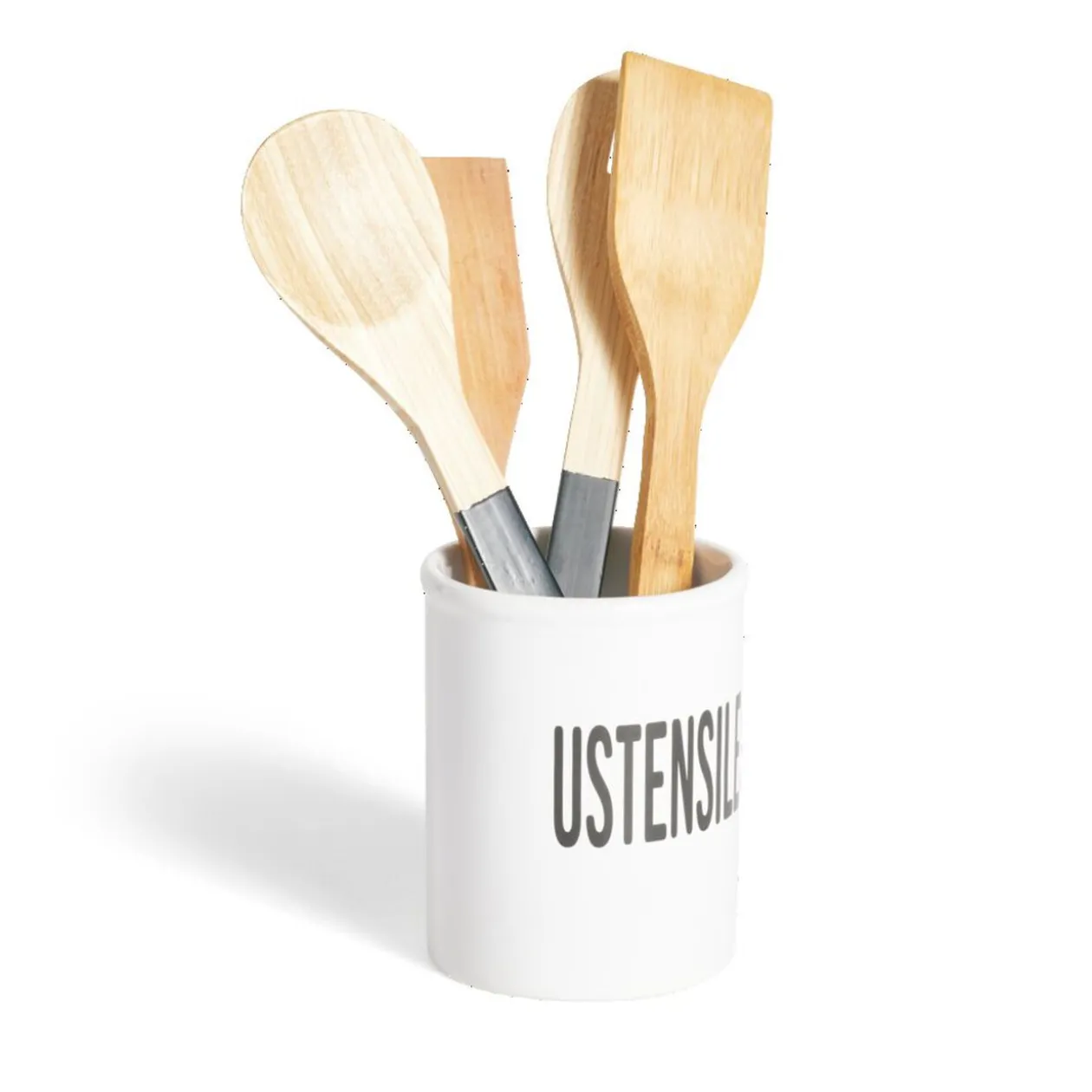 Pot à ustensiles dolomite blanc Ø10xH13,2cm