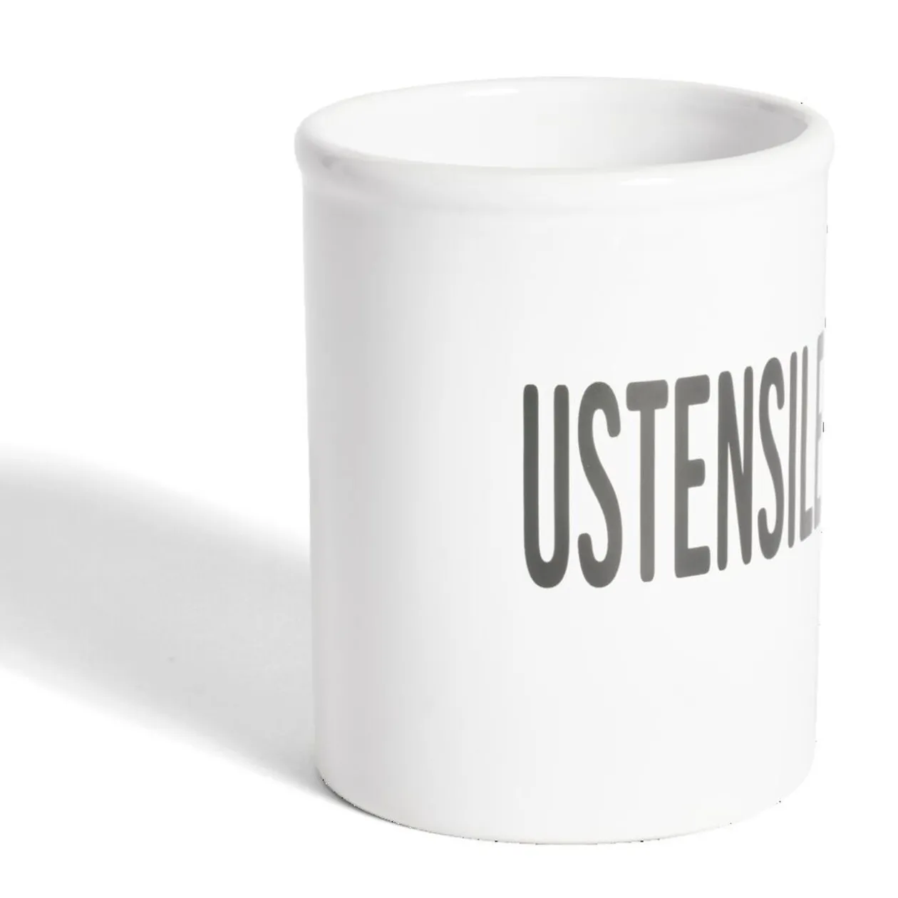 Pot à ustensiles dolomite blanc Ø10xH13,2cm