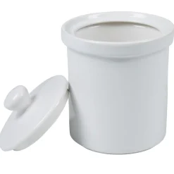 Pot avec couvercle blanc