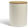 Pot de conservation 1,6L grès et couvercle bambou Ø14,2xH17,7cm