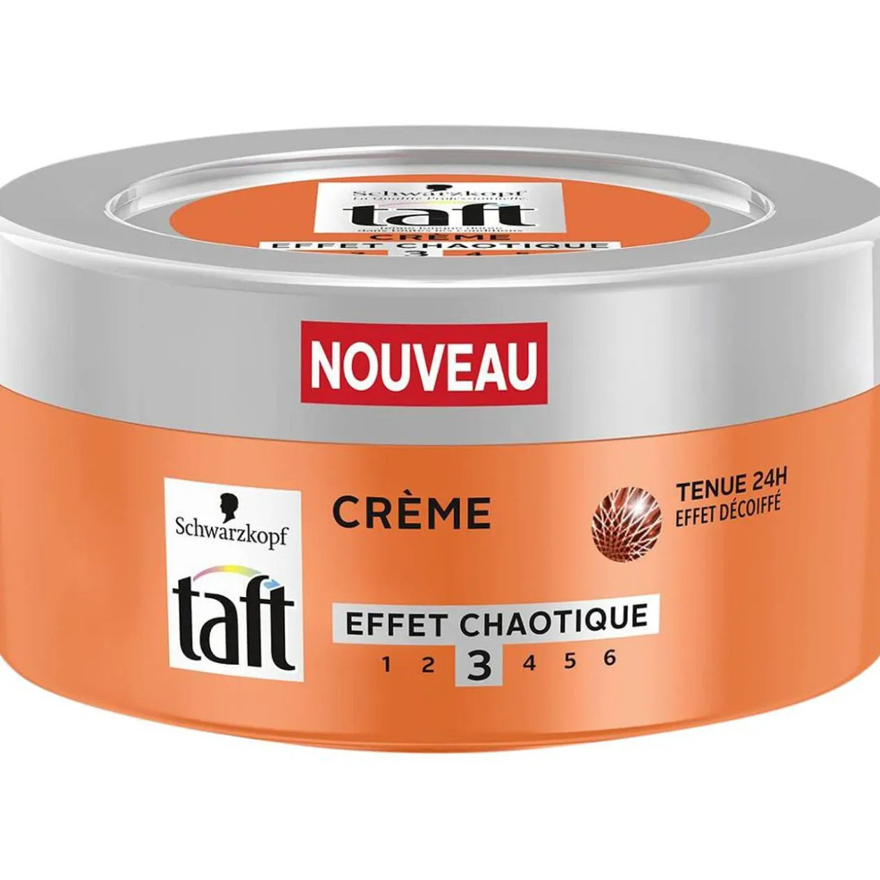 Pot de gel crème Schwarzkopf Taft effet chaotique décoiffé tenue 24H