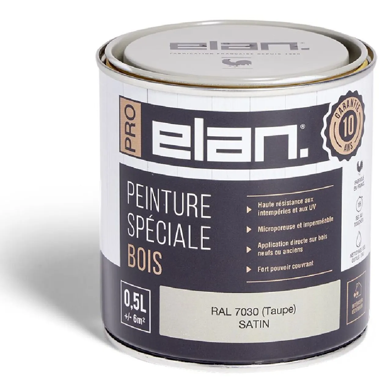 Pot peinture Elan bois int/ext taupe 0,5L