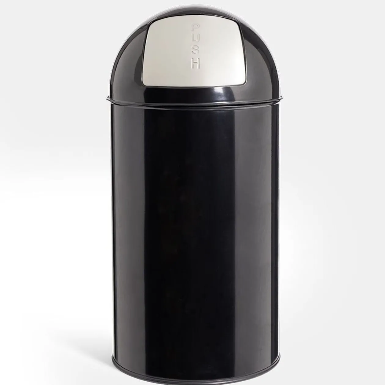 Poubelle à bascule 50L Ø36xH74cm métal noir