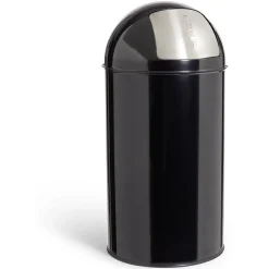 Poubelle à bascule 50L Ø36xH74cm métal noir