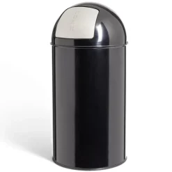 Poubelle à bascule 50L Ø36xH74cm métal noir