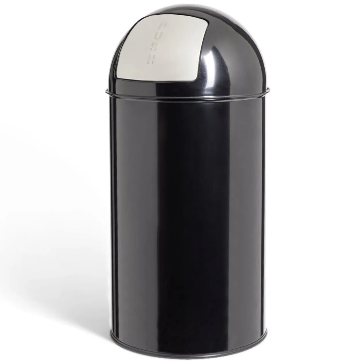 Poubelle à bascule 50L Ø36xH74cm métal noir