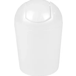 Poubelle à coton blanc brillant x2