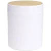 Poubelle à coton ronde métal blanc Ø13,7xH17,3cm 2,5L