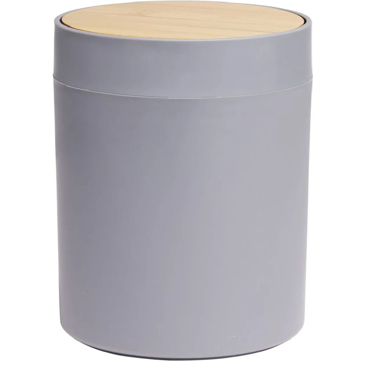 Poubelle à coton ronde métal gris Ø13,7xH17,3cm 2,5L