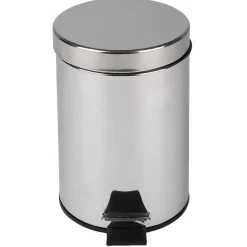 Poubelle 3 L et brosse WC gris chromé