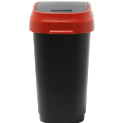Poubelle 10 L rouge et noir