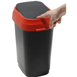 Poubelle 10 L rouge et noir