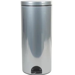 Poubelle à pédale 30 L antitrace grise