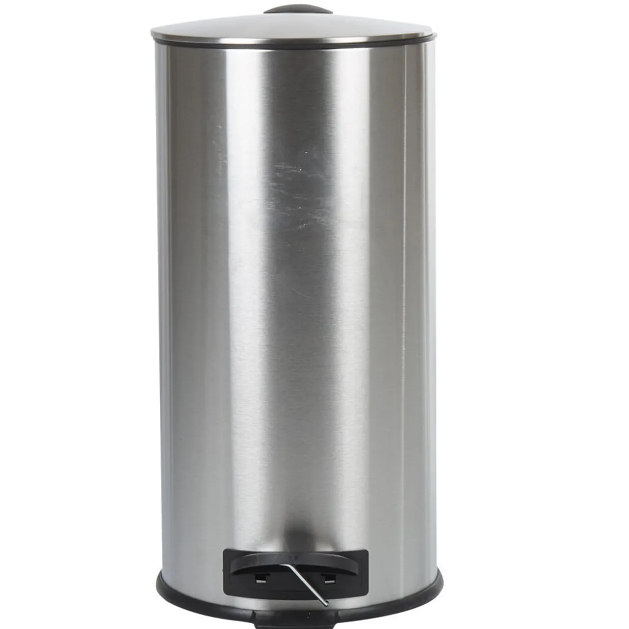 Poubelle à pédale 30 L inox gris mat