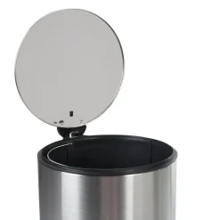 Poubelle à pédale 30 L inox gris mat