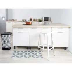 Poubelle à pédale design carreau de ciment 40 L