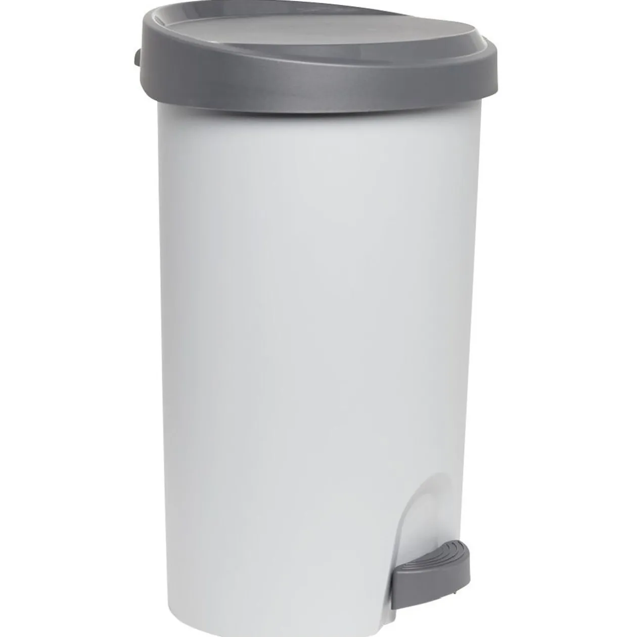 Poubelle à pédale gris béton 27L