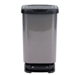 Poubelle à pédale Jive aspect carbone noir 40 L