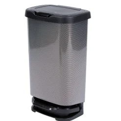 Poubelle à pédale Jive aspect carbone noir 40 L