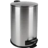 Poubelle à pédale 20L en métal gris argenté