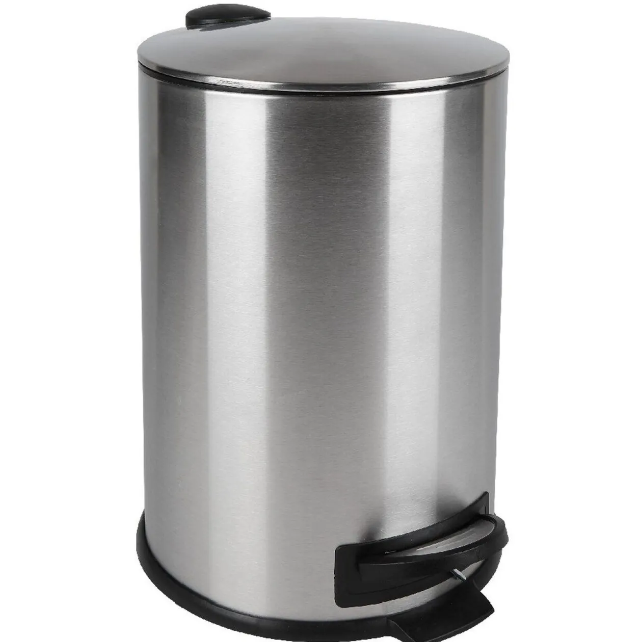 Poubelle à pédale 20L en métal gris argenté