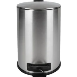 Poubelle à pédale 20L en métal gris argenté