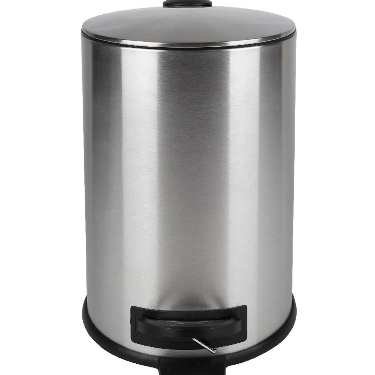 Poubelle à pédale 20L en métal gris argenté